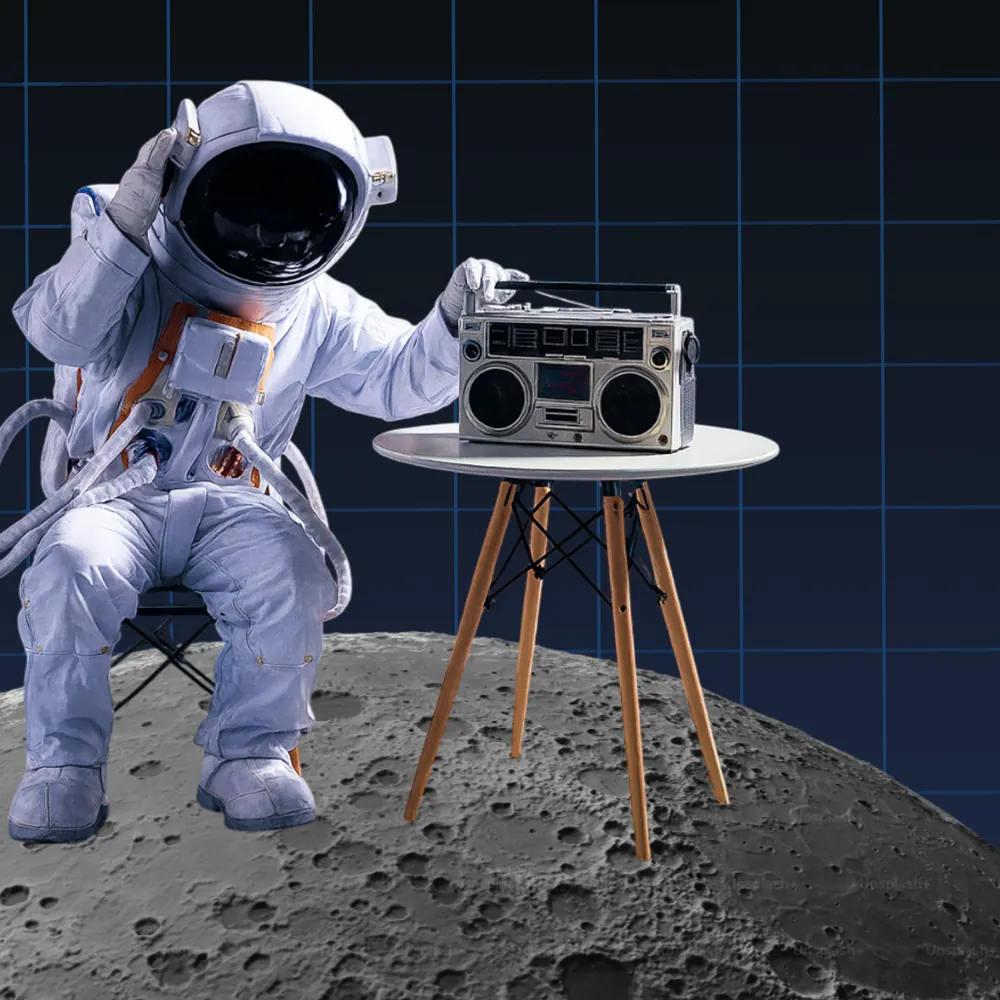 Astronaut standing on the lunar surface