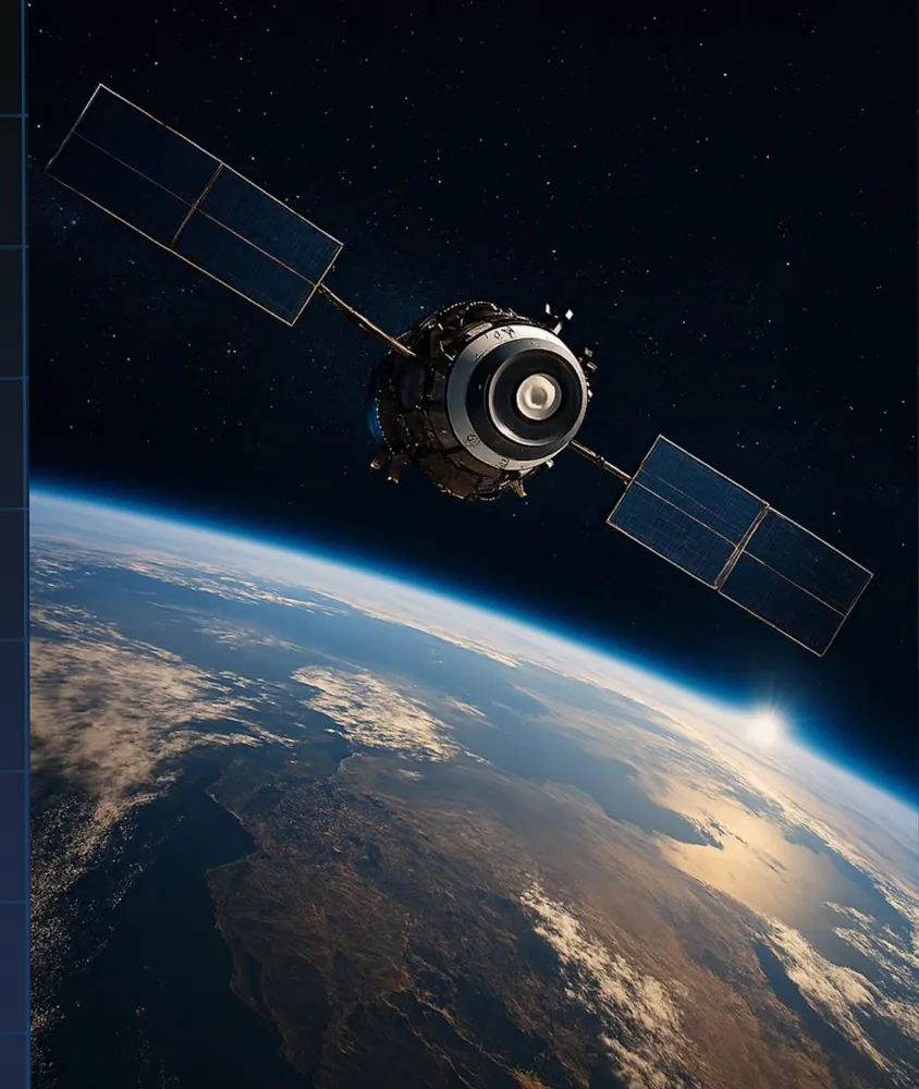 Satellite orbiting above Earth